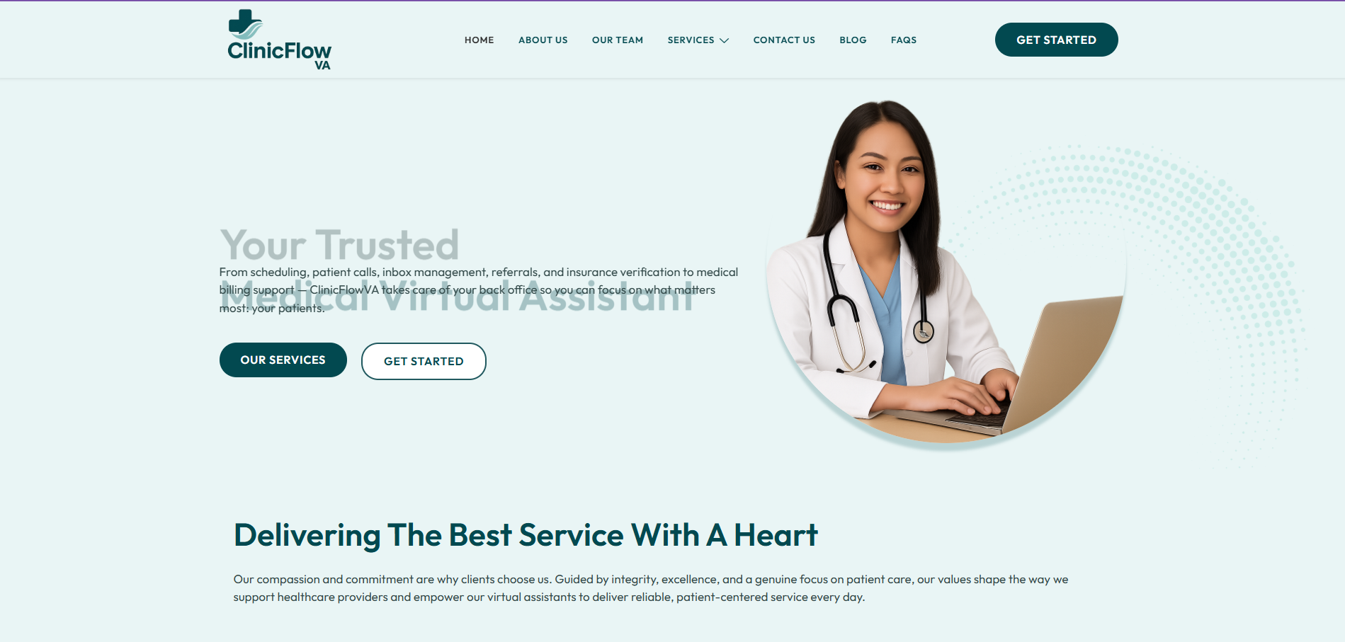 ClinicFlowVA website screenshot