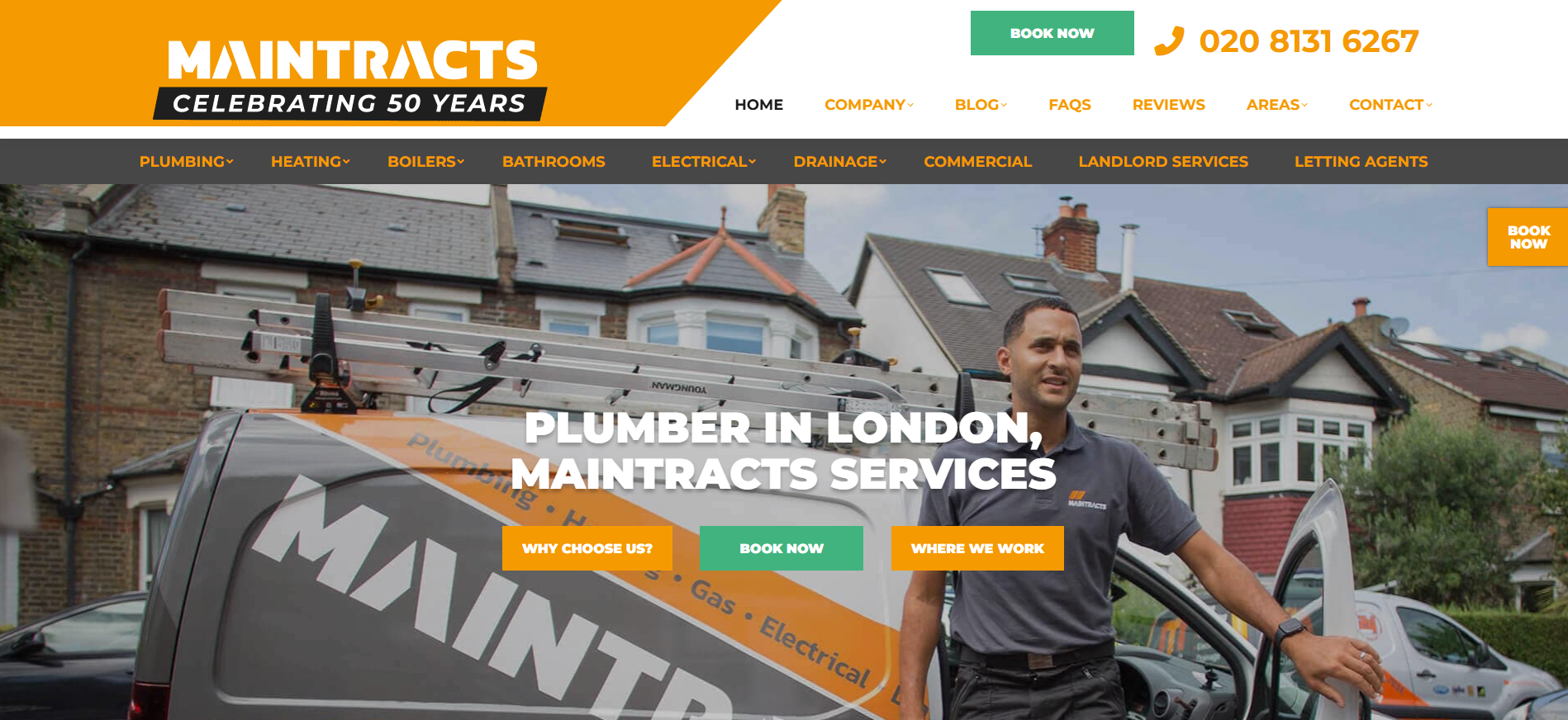 Maintracts Services website screenshot
